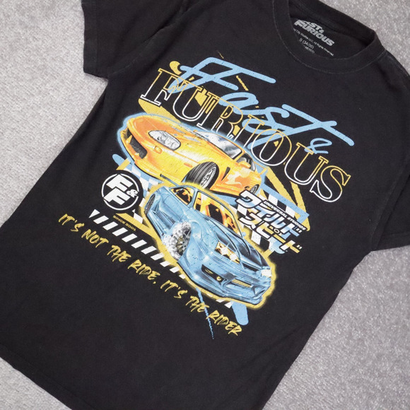 Universal Studios Fast & Furious Cars Youth Small Black Short Sleeve T-Shirt - Picture 7 of 9